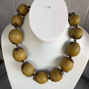 vintage wooden ball necklace odd unique foreign ?